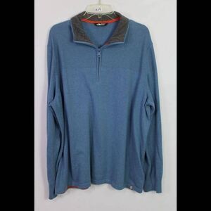 THE NORTH FACE MENS XXL 1/4 ZIP BLUE LONG SLEEVE SWEATER MOCK NECK RIBBED COLLAR